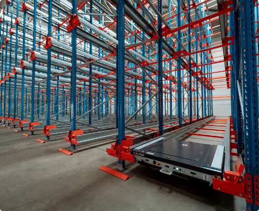 Radio_Shuttle Automated racking system with 2D pallet crate